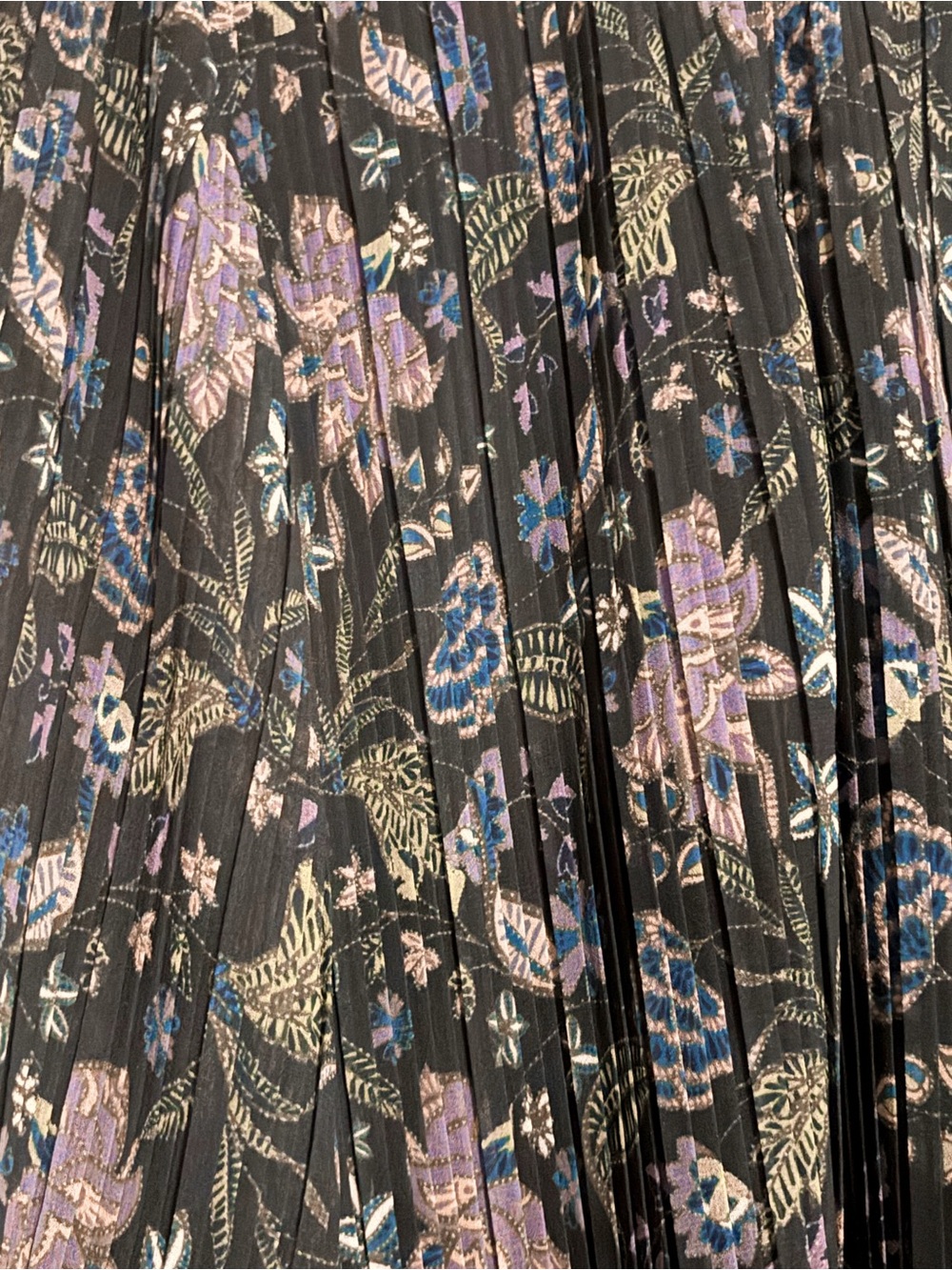 Ramy Brook Black Sheer Floral Blouse with Purple & Green Accents - Picture 4 of 7